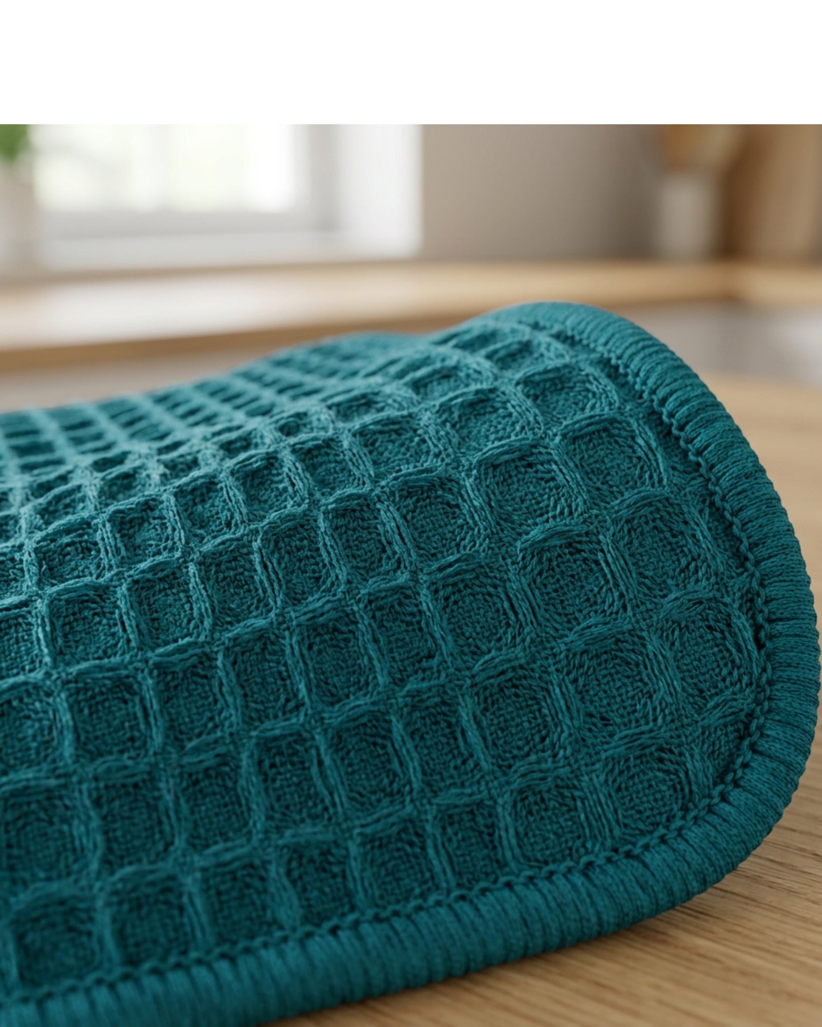 Slob Waffle Microfiber Cleaning Cloths 40 x 40 cm Teal Pack of 6 - Detail view